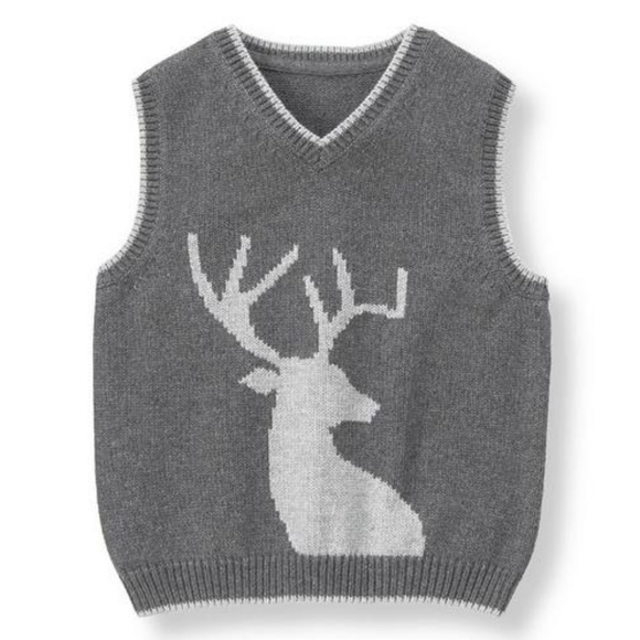 Janie and Jack Other - Boys Janie and Jack Slate Reindeer Sweater Vest